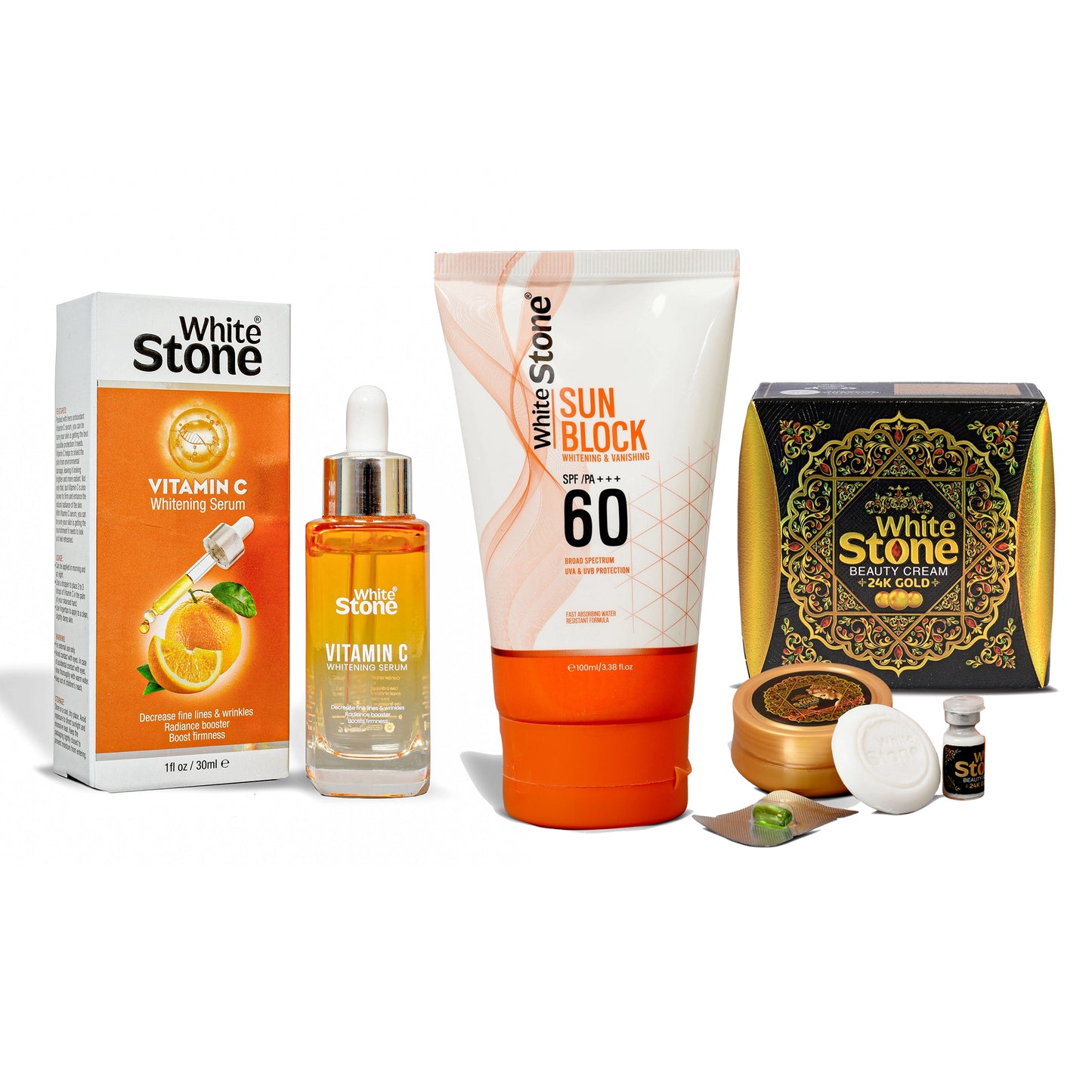 SPF 60 Sunblock + Vitamin C Serum + 4 in 1 Beauty Cream