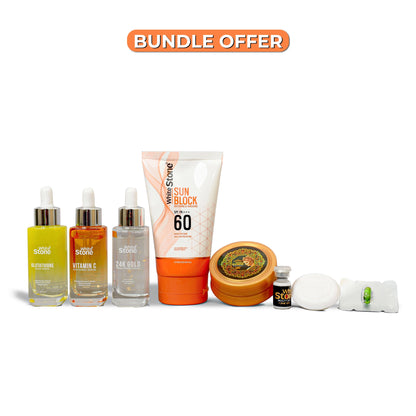 Vitamin C Serum + Glutathione 2% + 24K Gold Firming Serum + SPF 60 Sunblock + 4 in 1 Beauty Cream