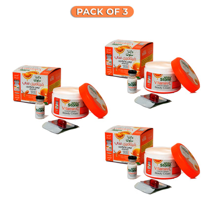 Pack of 3 White Stone Vitamin C Glow & Collagen Beauty Cream