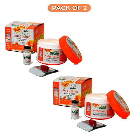 Pack of 2 White Stone Vitamin C Glow & Collagen Beauty Cream
