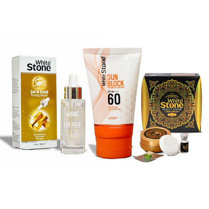 SPF 60 Sunblock + 24K Gold Firming Serum + 4 in 1 Beauty Cream