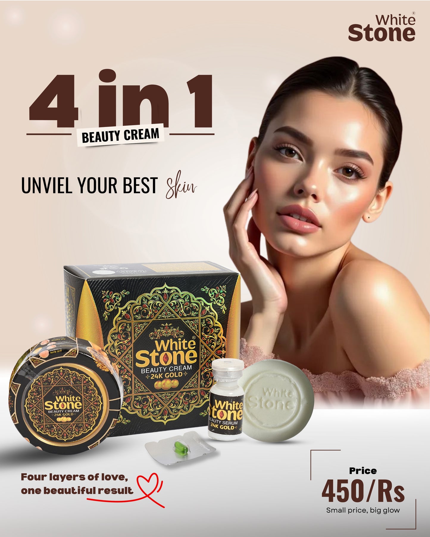 3 Whitestone 4 in 1 Beauty Cream