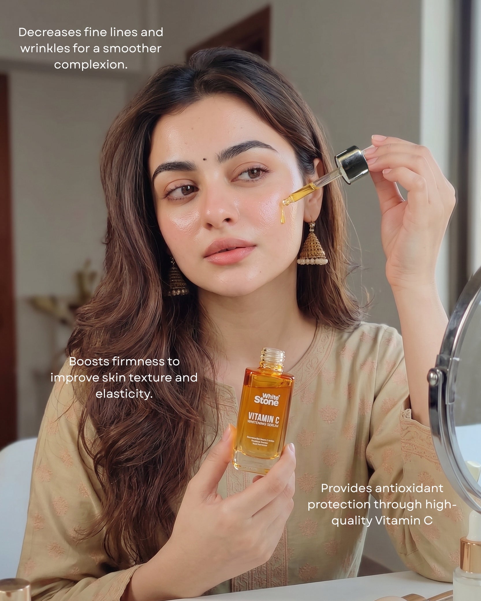 White Stone Vitamin C Brightening Serum – Tone Even & Spot Fader