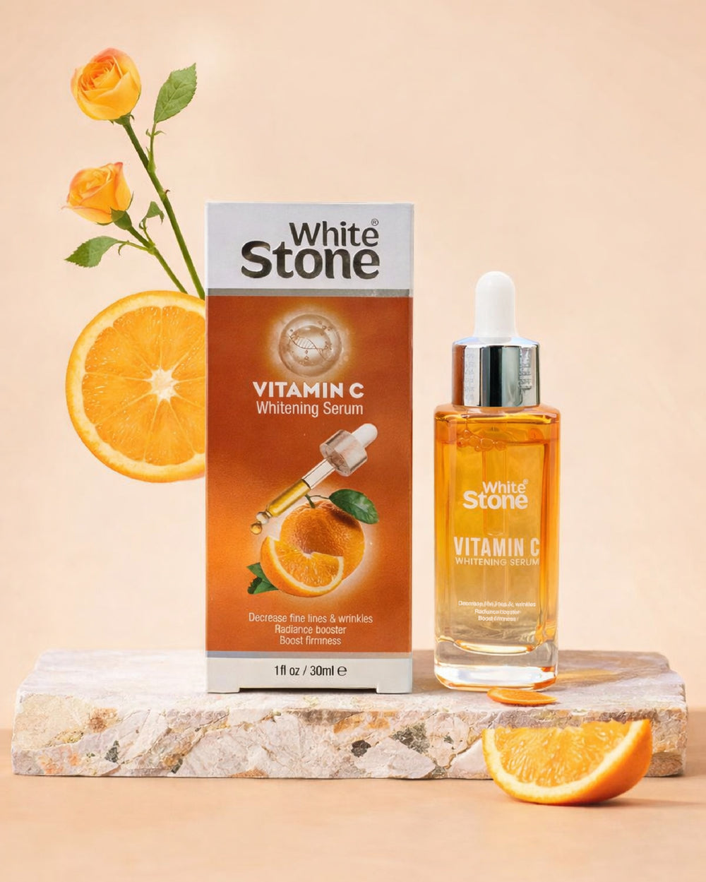 White Stone Vitamin C Brightening Serum – Tone Even & Spot Fader
