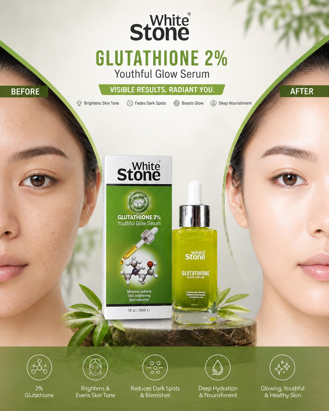 White Stone Glutathione Luminosity Serum – Elasticity & Radiance Lift